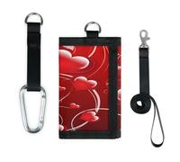 TropicalLife Portafoglio a forma di cuore per San Valentino, sottile, piccola tasca, organizer per denaro, borsa da cambio portatile leggera con cuore rosso