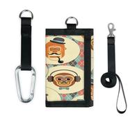 TropicalLife Portafoglio a forma di scimmia a vita bassa, sottile, piccola tasca, organizer per denaro, borsa leggera e portatile