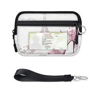 TropicalLife Portafoglio alla moda con Torre Eiffel di Parigi, per donne, uomini, bambini, ragazze, ragazzi, mini porta carte con cerniera, con finestrella per documenti d'identità, leggero, portatile