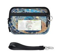 TropicalLife Portafoglio astronomico per donne, uomini, bambini, ragazze, ragazzi, vecchie borse astronomiche, mini custodia per carte con cerniera, con finestra per documenti, leggera, portatile