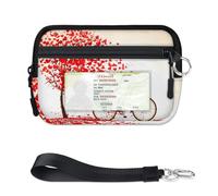 TropicalLife Portafoglio con albero di San Valentino per donne, uomini, bambini, ragazze, ragazzi, cuori, mini porta carte con cerniera, con finestra d'identità, leggera, portatile, piccola borsa