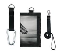 TropicalLife Portafoglio con cavallo in esecuzione sottile piccola tasca organizer per denaro borsa animali cavallo leggero portatile borsa cambiamento