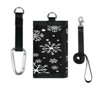 TropicalLife Portafoglio con fiocchi di neve di Natale sottile piccola tasca organizer per soldi borsa invernale fiocchi di neve leggera portatile borsa cambiamento