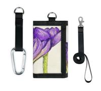 TropicalLife Portafoglio con fiori di croco sottile piccola tasca organizer per denaro borsa floreale fiore leggero portatile borsa cambiamento