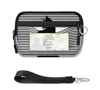 TropicalLife Portafoglio con gatto a righe nere per donne, uomini, bambini, ragazze, ragazzi, gatti, mini porta carte con cerniera, con finestrella per documenti d'identità, leggero, portatile