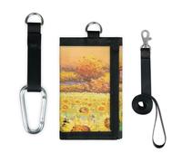 TropicalLife Portafoglio con girasoli ad olio, sottile, piccola, tascabile, organizer per denaro, borsa per cambio olio paesaggio leggero portatile