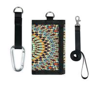TropicalLife Portafoglio con mandala, sottile, piccola tasca, organizer per denaro, etnico, mandala, leggero, portatile