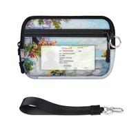 TropicalLife Portafoglio con pittura a olio con paesaggio marino per donne, uomini, bambini, ragazze, ragazzi, mini custodia per carte con cerniera con finestra d'identità, borsa organizer leggera