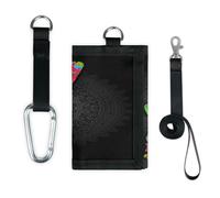 TropicalLife Portafoglio con simbolo di pace e amore, mandala, sottile, piccola tasca, organizer per denaro, borsa leggera e portatile