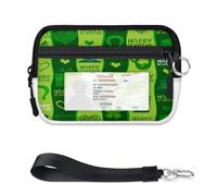 TropicalLife Portafoglio con stampa per San Patrizio per donne, uomini, bambini, ragazze, ragazzi, mini porta carte con cerniera, con finestra per documenti, leggera, portatile, piccola borsa