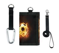 TropicalLife Portafoglio da calcio sottile piccola tasca organizer per denaro borsa Fire Soccer leggero portatile borsa cambiamento