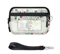 TropicalLife Portafoglio Merry Christmas per donne, uomini, bambini, ragazze, ragazzi, borse di buon Natale, mini custodia per carte con cerniera con finestra d'identità, borsa organizer leggera