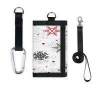 TropicalLife Portafoglio natalizio con fiocchi di neve sottile e piccola tasca organizer per denaro borsa natalizia leggera portatile