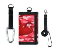 TropicalLife Portafoglio rosso per San Valentino, sottile, piccola tasca, organizer per denaro, borsa per San Valentino, cuori di San Valentino, borsa leggera e portatile