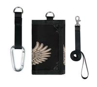 TropicalLife Portafoglio sottile con ali di rose per chitarra, piccola tasca, organizer per banconote, borsa leggera e portatile