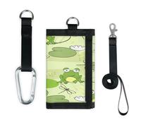TropicalLife Portafoglio sottile con libellula e rana, piccola tasca, organizer per denaro, design a rana, leggero e portatile