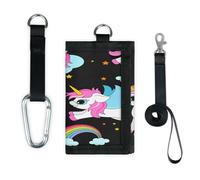 TropicalLife Portafoglio sottile con unicorni magici, piccola tasca, organizer per denaro, borsa leggera e portatile con unicorni