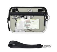 TropicalLife Portafoglio vintage a mano per telefono per donne, uomini, bambini, ragazze, ragazzi, mini custodia per carte con cerniera con finestra d'identità, borsa organizer leggera portatile per