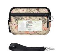 TropicalLife Portafoglio vintage a tema Francia Parigi per donne uomini bambini ragazze ragazzi borse mini zip porta carte con finestra ID leggero portatile piccola borsa organizer per carte di