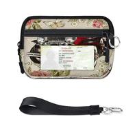 TropicalLife Portafoglio vintage con auto retrò per donne, uomini, bambini, ragazze, ragazzi, mini porta carte con cerniera, con finestrella identificativa, leggero, portatile, piccola borsa organizer