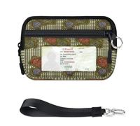 TropicalLife Portafoglio vintage con tartaruga marina per donne, uomini, bambini, ragazze, ragazzi, mini custodia per carte con cerniera con finestra d'identità, borsa organizer leggera portatile per