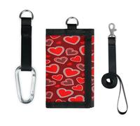 TropicalLife Red Heart Portafoglio San Valentino Sottile Piccola Tasca Organizzatori di Soldi Borsa Cuore Leggero Portatile Cambiamento Borsa