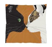 TropicalLife Sciarpa quadrata da donna - Bandana in poliestere setoso, 60 x 60 cm, sciarpa per capelli con stampa di cuori di gatto, Faccia di gatto, 60*60cm