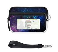 TropicalLife Space Nebulose Portafoglio per donne, uomini, bambini, ragazze, ragazzi, Galaxy Space Purses Mini Zip Card Case con finestra ID Leggero Portatile Piccolo Coin Card Organizer Bag
