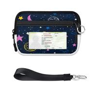 TropicalLife Space Planets Stars Portafoglio per donne uomini bambini ragazze ragazzi spazio Galaxy borse mini zip porta carte con finestra ID leggero portatile piccola borsa organizer per carte di