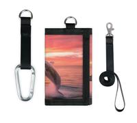 TropicalLife Sunset Ocean Animal Delfino Portafoglio Sottile Piccola Tasca Organizzatori di Soldi Borsa Leggero Portatile Cambiamento Borsa