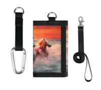 TropicalLife Sunset Ocean Animal Horse Wallet Slim Small Pocket Money Organisers Bag Leggero Portatile Cambiamento Borsa