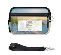 TropicalLife Sunset Ocean Sea Beach Portafoglio per donne uomini bambini ragazze ragazzi borse mini zip porta carte con finestra ID leggero portatile piccolo portamonete borsa organizer