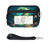 TropicalLife Underwater World Ocean Seahorse Portafoglio per donne uomini bambini ragazze ragazzi borse mini zip porta carte con finestra ID leggero portatile piccola borsa organizer per carte di