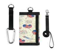 TropicalLife USA Independence Day Portafoglio Slim Piccola Tasca Organizzatori di Soldi Borsa USA Leggero Portatile Cambiamento Borsa