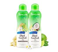 Tropiclean Deshedding Shampoo per cani e pacchetto di toelettatura set di balsamo per la perdita di cucciolo di cucciolo di calce e profumo di cocco
