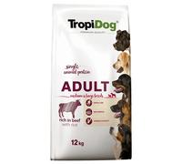 Tropidog Premium Adult Medium/Large, Manzo e Riso - 12 kg