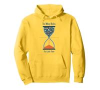 Troppi Libri Troppo Poco Tempo Bookworm Clessidra Felpa con Cappuccio, Unisex per Adulti, Limone, XL