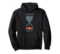 Troppi Libri Troppo Poco Tempo Bookworm Clessidra Felpa con Cappuccio, Unisex per Adulti, Nero, S