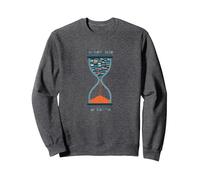 Troppi Libri Troppo Poco Tempo Bookworm Clessidra Felpa, Unisex per Adulti, Grigio Scuro, XXL