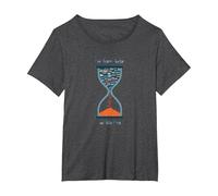 Troppi Libri Troppo Poco Tempo Bookworm Clessidra Maglietta, Donna Plus-Size, Grigio Scuro, 1X