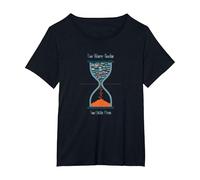 Troppi Libri Troppo Poco Tempo Bookworm Clessidra Maglietta, Donna Plus-Size, Nero, 1X