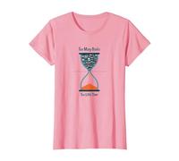 Troppi Libri Troppo Poco Tempo Bookworm Clessidra Maglietta, Donna, Rosa, XL