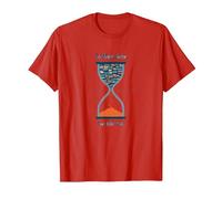 Troppi Libri Troppo Poco Tempo Bookworm Clessidra Maglietta, Uomo, Rosso, M