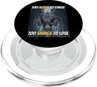 Troppo alfa per inseguire troppo selvaggio per perdere divertente Alpha Wolf Meme PopSockets PopGrip per MagSafe