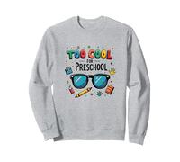 Troppo Bello per i Bambini giocosi in età prescolare per Il Ritorno a Scuola Divertente Felpa, Unisex per Adulti, Grigio Melange, L