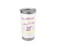 Troppo benedetto per essere stressato 21 ° compleanno che gira 21 Anni Bicchiere termico in acciaio inox doppia parete
