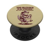 Troppo benedetto per essere stressato divertente rana PopSockets PopGrip Adesivo