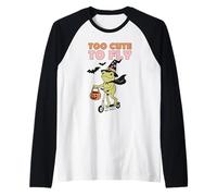 Troppo Carino per Far Volare Halloween Frog Witch Roller Tramite GOGO Funny Maglia con Maniche Raglan