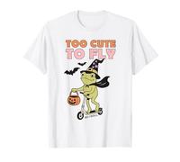 Troppo Carino per Far Volare Halloween Frog Witch Roller Tramite GOGO Funny Maglietta