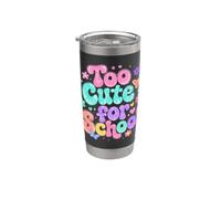 Troppo Carino Per La Scuola Retrò Groovy Insegnante Studente Vibes Bicchiere termico in acciaio inox doppia parete